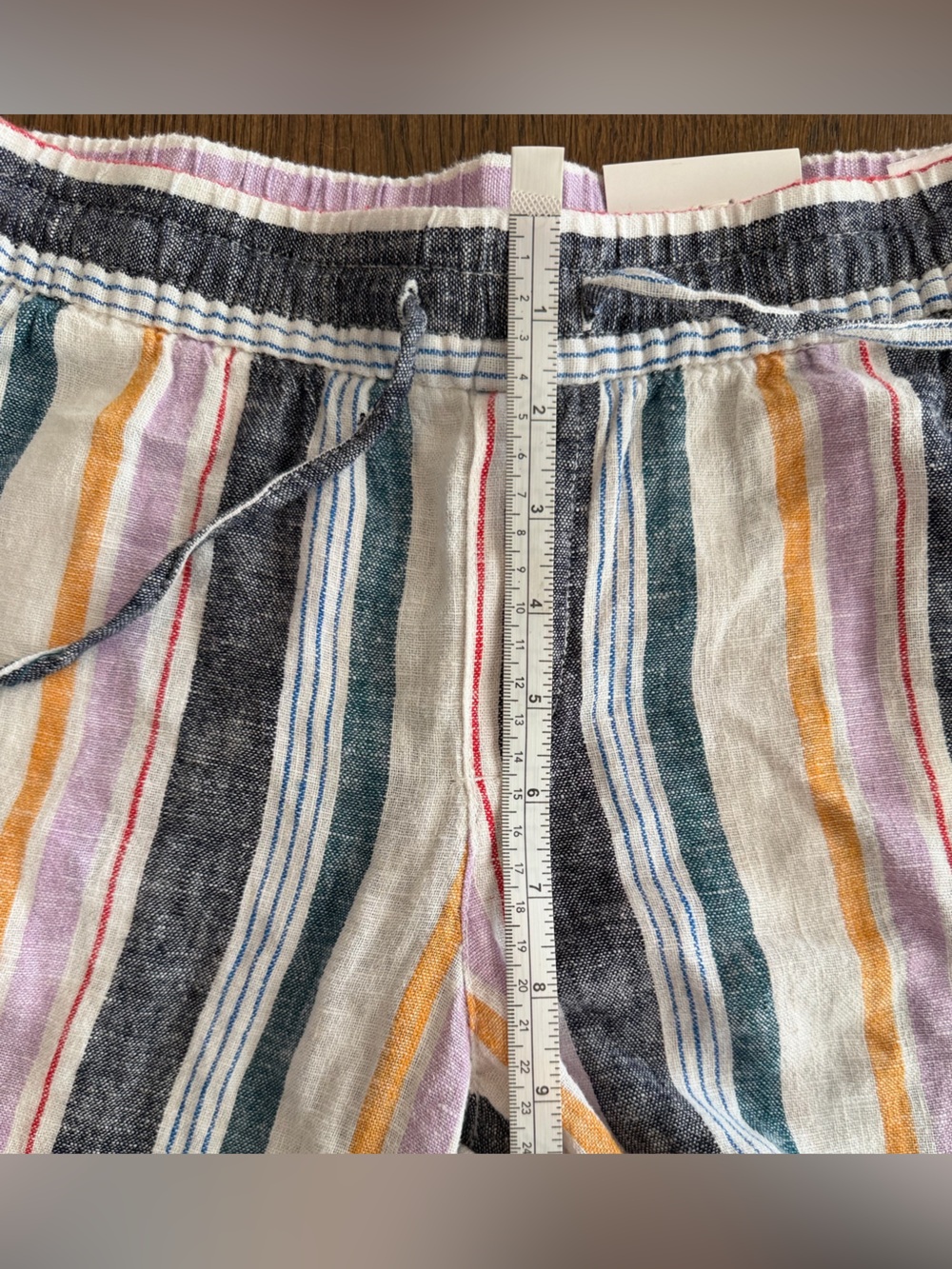 NWT Old Navy High-Waisted Linen-Blend Multi-Stripe Colored Wide-Leg Pants - Picture 4 of 5